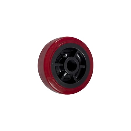 Casterhq 6"x2" RED POLYURETHANE ON BLACK POLYOLEFIN CORE, 900 lbs Capacity HD-PP62DR